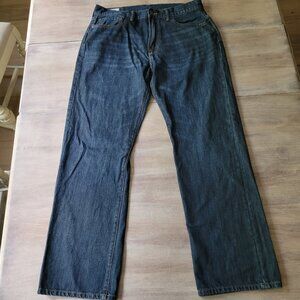 Gap Men's Boot Dark Wash Relaxed Straight Leg Blue Denim 34x34 Bootcut Jeans